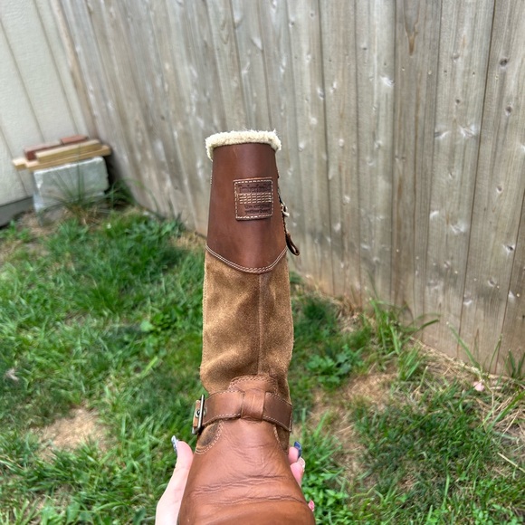 TIMBERLAND WOMENS BETHEL BROWN LEATHER SIDE ZIP EARTH KEEPER BOOTS SZ 6.5 - Picture 9 of 16